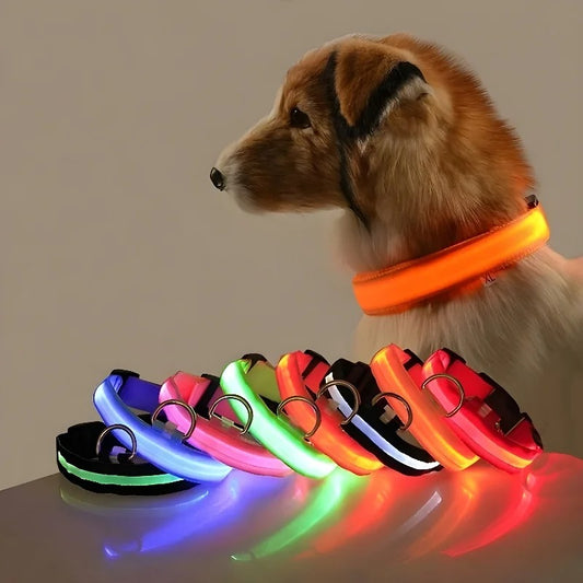 GlowGuard LED Nylon Dog Collar